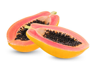 papaya fruit isolated 0n white background