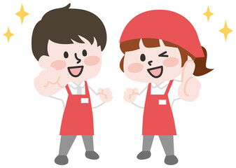 スーパーの店員さんたち