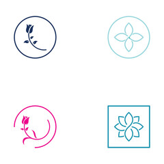 Logos of flowers, roses, lotus flowers, and other types of flowers. By using the design concept of a vector illustration template.