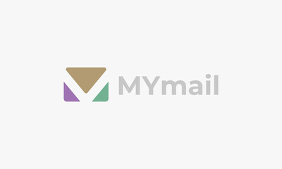 Fototapeta premium vector graphic logo design, combination pictogram and monogram negative space letter M in envelope mail