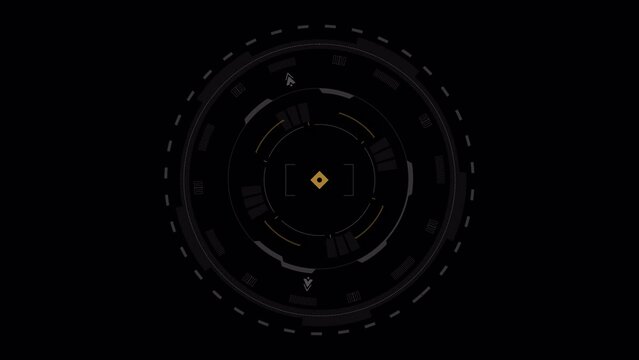 PNG Alpha.Circle HUD technological futuristic elements.2D Texture for broadcast future design.