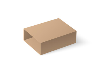 Empty upper container of sliding gift or matches box, realistic vector isolated.