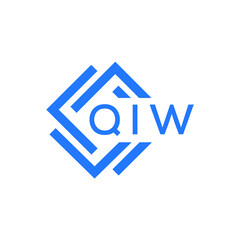 QIW technology letter logo design on white  background. QIW creative initials technology letter logo concept. QIW technology letter design.