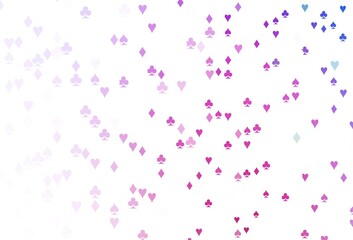 Light Pink, Blue vector background with cards signs.