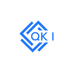 QKI technology letter logo design on white  background. QKI creative initials technology letter logo concept. QKI technology letter design.