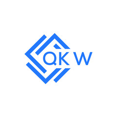 Obraz premium QKW technology letter logo design on white background. QKW creative initials technology letter logo concept. QKW technology letter design.