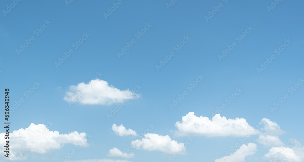 Wall mural many small clouds in blue sky.summer cloudy.white clouds floating in the sky