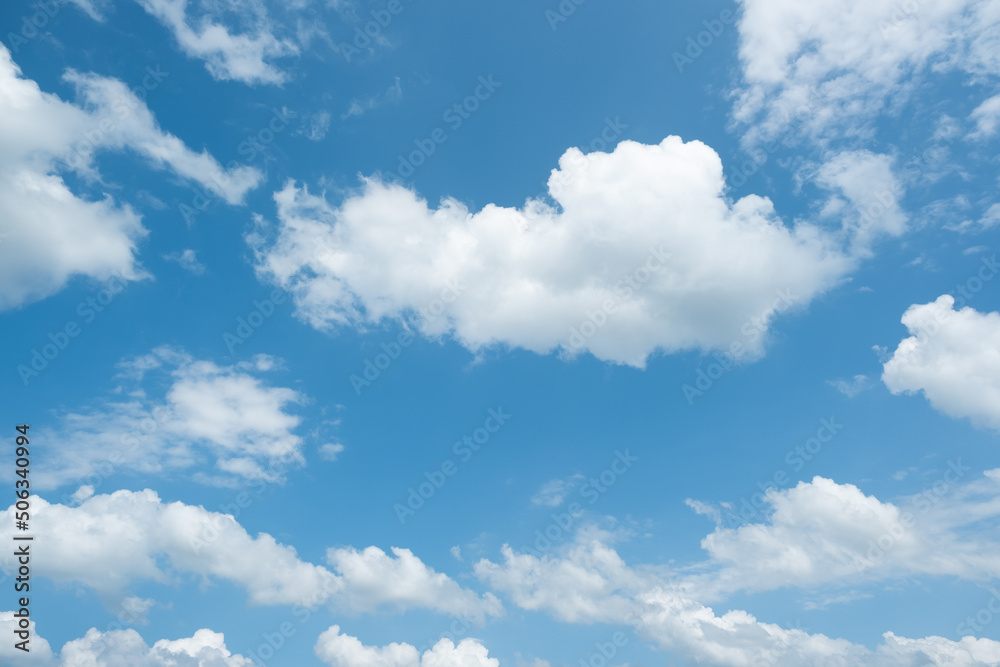 Wall mural many small clouds in blue sky.summer cloudy.white clouds floating in the sky