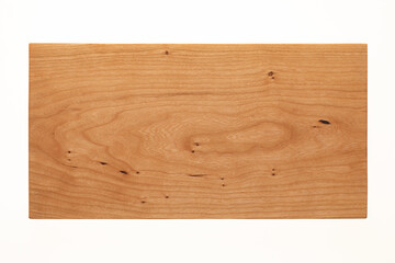 Wooden board isolated on white.Cherry wood texture. Cherry wood pallet.