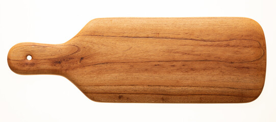 Cutting board isolated on white background. handmade wooden cutting board