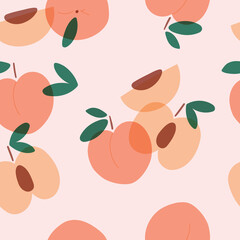 Peach or apricot seamless pattern. Design for fabric or packaging.