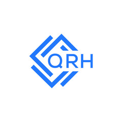 QRH technology letter logo design on white  background. QRH creative initials technology letter logo concept. QRH technology letter design.