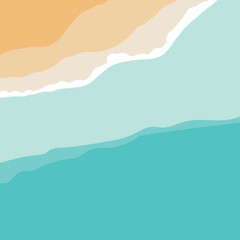 Summer background with coconut tree, palm, on the beach