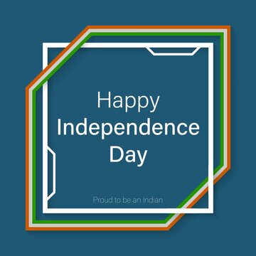 Happy independence day caption situated on navy type frame background vector image.