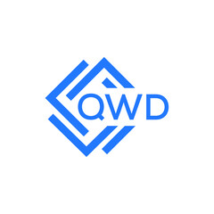 QWD technology letter logo design on white  background. QWD creative initials technology letter logo concept. QWD technology letter design.