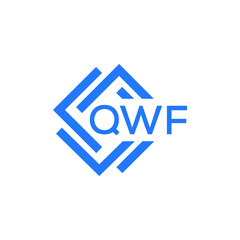 QWF technology letter logo design on white  background. QWF creative initials technology letter logo concept. QWF technology letter design.