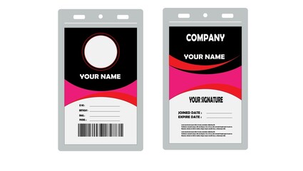 Vector illustration of id card template design for app and web.  Id card outline eps 10