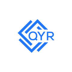 QYR technology letter logo design on white  background. QYR creative initials technology letter logo concept. QYR technology letter design.
