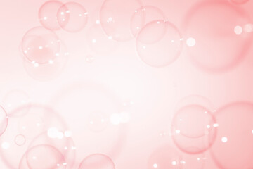 Abstract Beautiful Pink Soap Bubbles Background. Soap Sud Bubbles Water.	