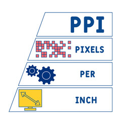 PPI - Pixels Per Inch acronym. business concept background. vector illustration concept with keywords and icons. lettering illustration with icons for web banner, flyer, landing pag