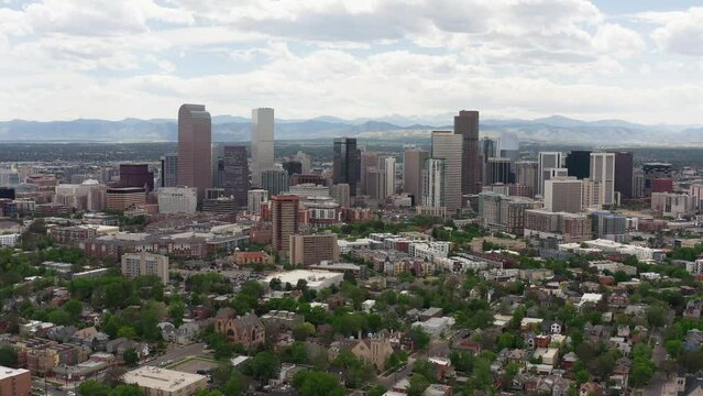 Denver Colorado Aerial City Denver Skyscraper Cityscape City Skyline 
