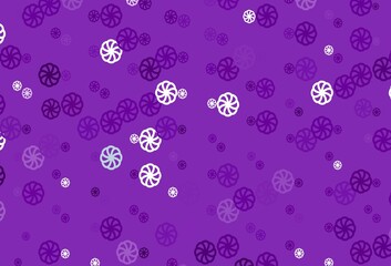 Light Purple vector template with ice snowflakes.