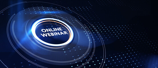 Business, Technology, Internet and network concept. Webinar e-learning. Training concept. 3d illustration
