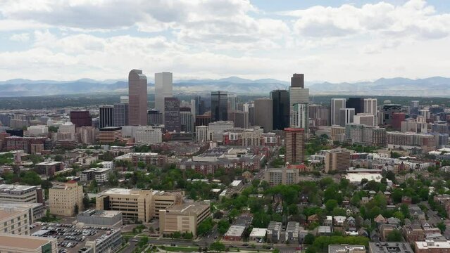 Denver Colorado Aerial City Denver Skyscraper Cityscape City Skyline 
