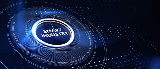 Smart industry 4.0 manufacturing technology concept. 3d illustration