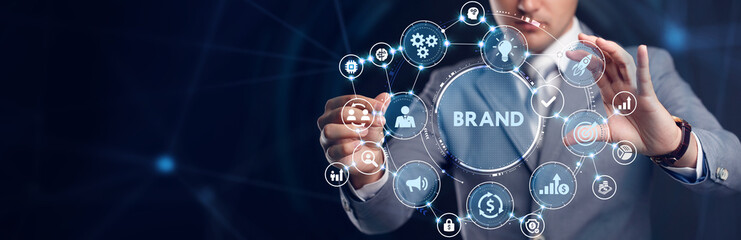 Brand development marketing strategy concept. Business, technology, internet and networking concept