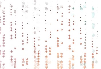 Light Pink, Yellow vector layout with bright snowflakes.