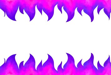 炎のフレーム　紫　水彩