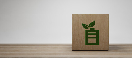 Eco Battery Sustainability Concept 3D Render
