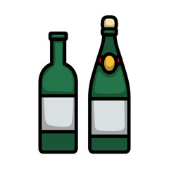 Icon Of Wine And Champagne Bottles
