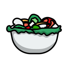 Icon Of Salad In Plate