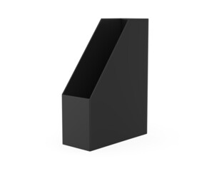 Blank Cardboard office storage organizer box office file box holder and book storage box template, 3d render illustration.