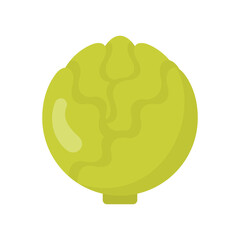 Cute cabbage vegetable, isolated colorful vector icon