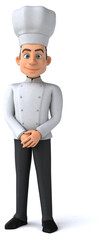 Fun 3D illustration of a cartoon chef