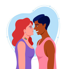 Obraz premium lesbin couple or 2 friends together LGBT Pride