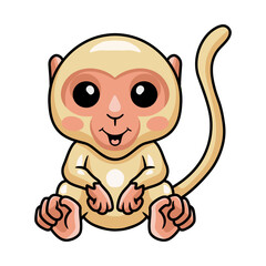 Cute little albino monkey cartoon