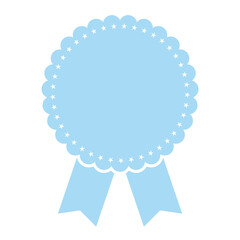 vector illustration of blue colored award ribbon banner on white background