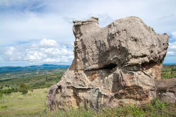 Mo Hin Khao known as “The Stonehenge in Thailand”, is a white hill located in a broad field. Its geological features and surroundings are made of sedimentary rocks in Jurassic