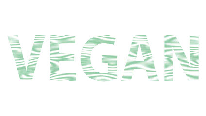 VEGAN - green colored striped banner - vector illustration
