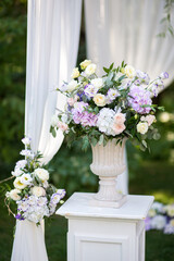 Floral decorations at the wedding ceremony