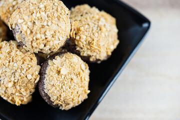 chip cookies on close up shot 

