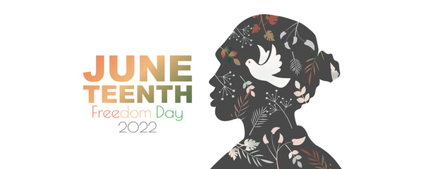Juneteenth Freedom Day 2022 banner. - obrazy, fototapety, plakaty
