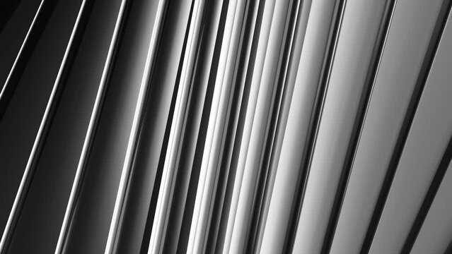 Abstract wavy moving metallic shapes animation. Metal elements forming interresting surface pattern. Seamless looping animation.