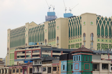 selective focus of tanah abang market building jakarta. Tanahbang is the largest textile market in...