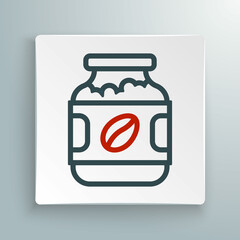 Line Coffee jar bottle icon isolated on white background. Colorful outline concept. Vector
