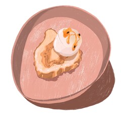 Illustration of meringue roll. you can use it for cafe menus, stickers and magazine illustrations.